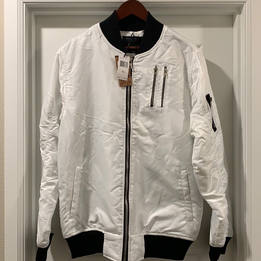 White Bleeker & Mercer Bomber Jacket